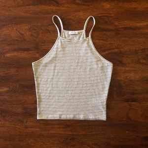 Grey/white stripped crop top (Homecoming Honolulu)